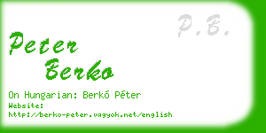 peter berko business card
