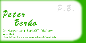 peter berko business card